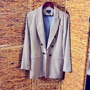 1.State Double Breasted Houndstooth Blazer Size 10